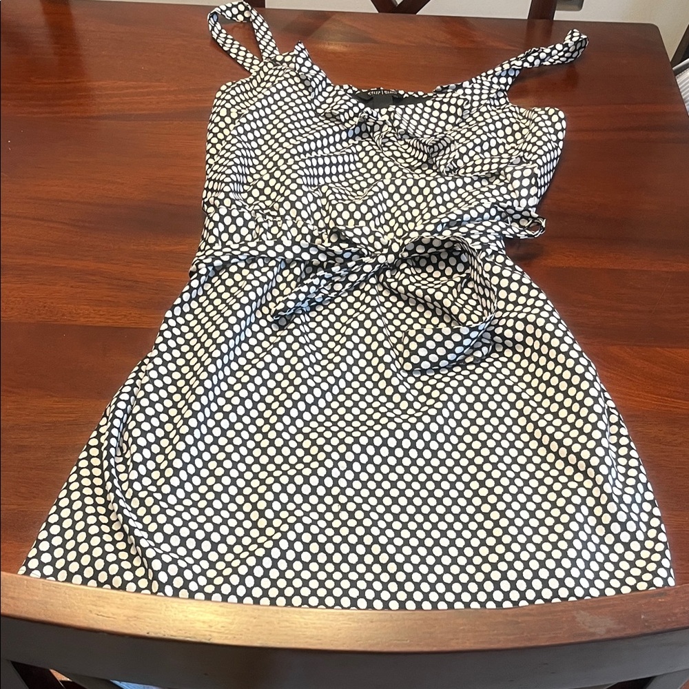 White House Black Market Black and White Dot Dress